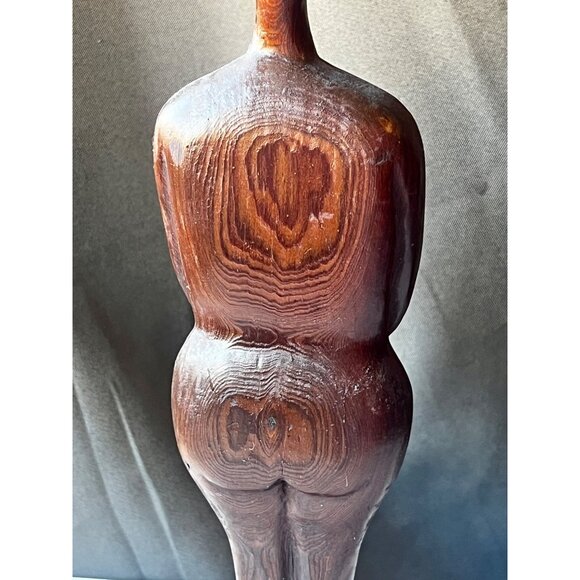 Handcrafted Wooden Abstract Female Figure Sculpture Vintage 13” T - Picture 6 of 14